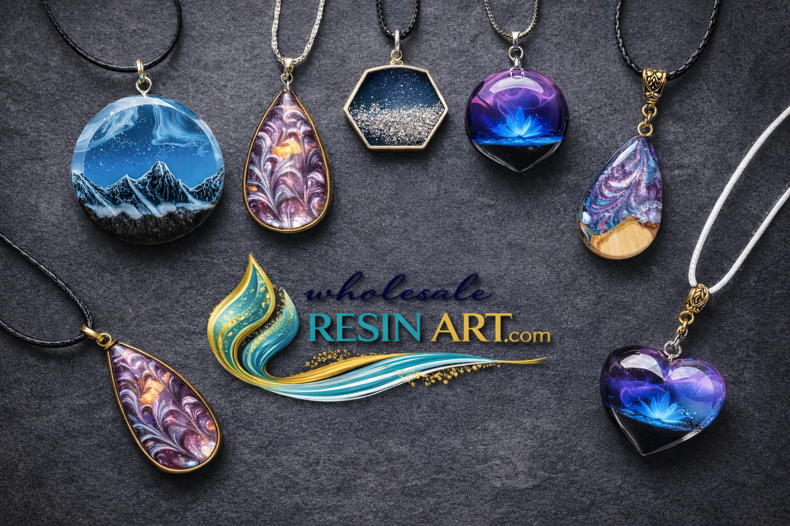 Layered resin pendants